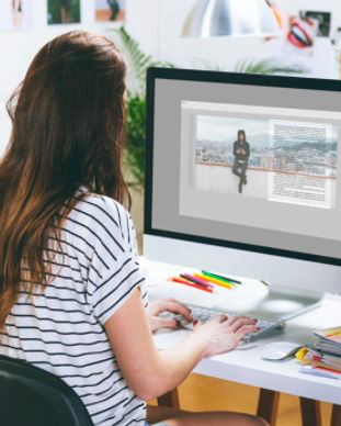 Female Using Computer