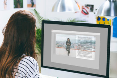 Female Using Computer