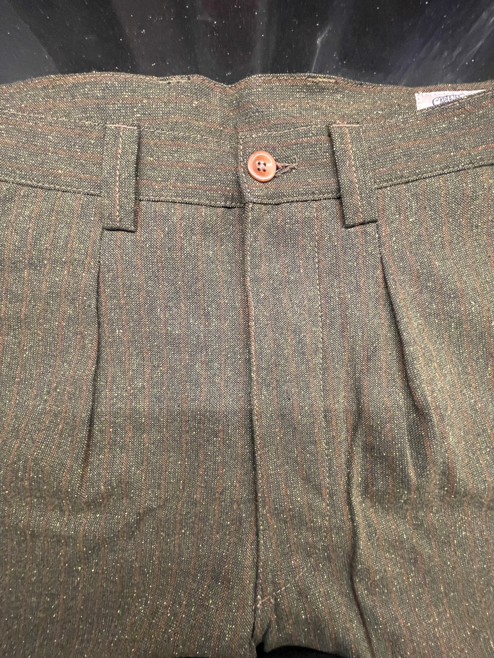 Gestreifte Grüne Wollhose Frontansicht