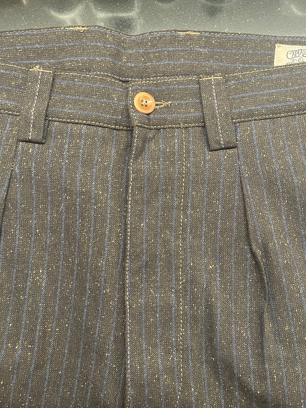 Gestreifte Blaue Wollhose