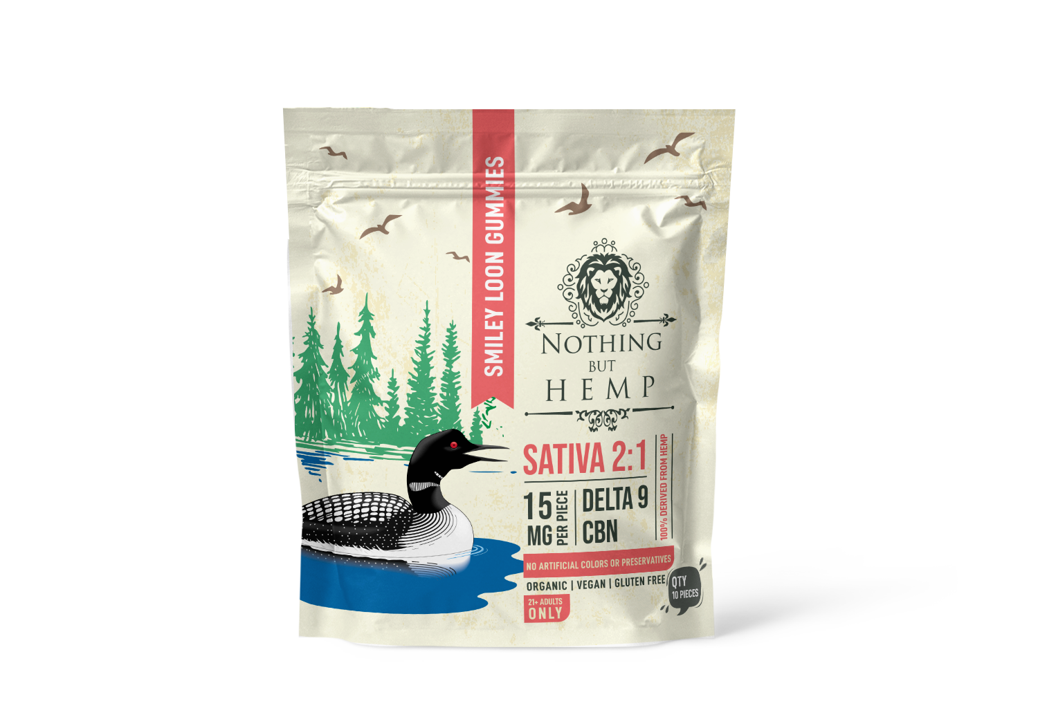 10mg CBN | 5mg THC | 2:1 | Smiley Loon Strain | Sativa | 10pk