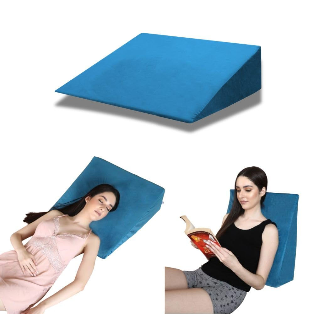 Dormyo Wedge Pillow Memory Foam for Back Support 21" X 20" X 7" Sky B