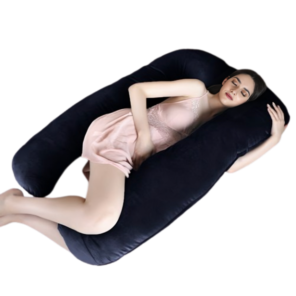 Dormyo Cozy: Maternity U-Shaped Body Maternity Pillow for Pregnant Women Black