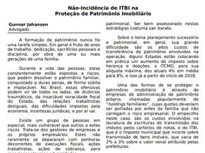 Não-Incidência de ITBI na Proteção de Patrimônio Imobiliário
