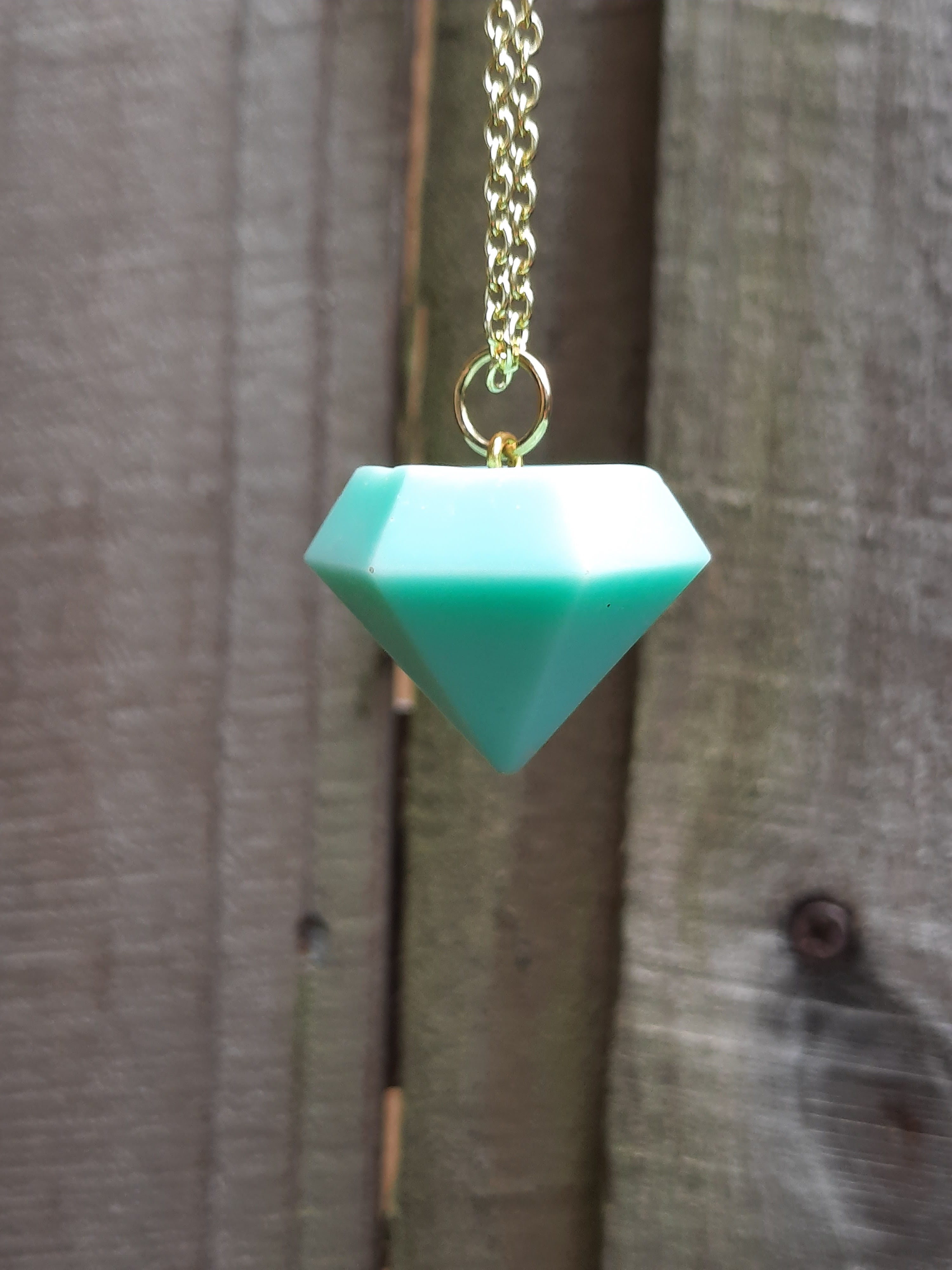 Jade Diamond Resin Necklace