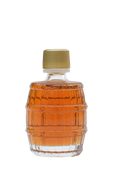 Barrel bottle filled with yummy Garland Sugar Shack maple syrup