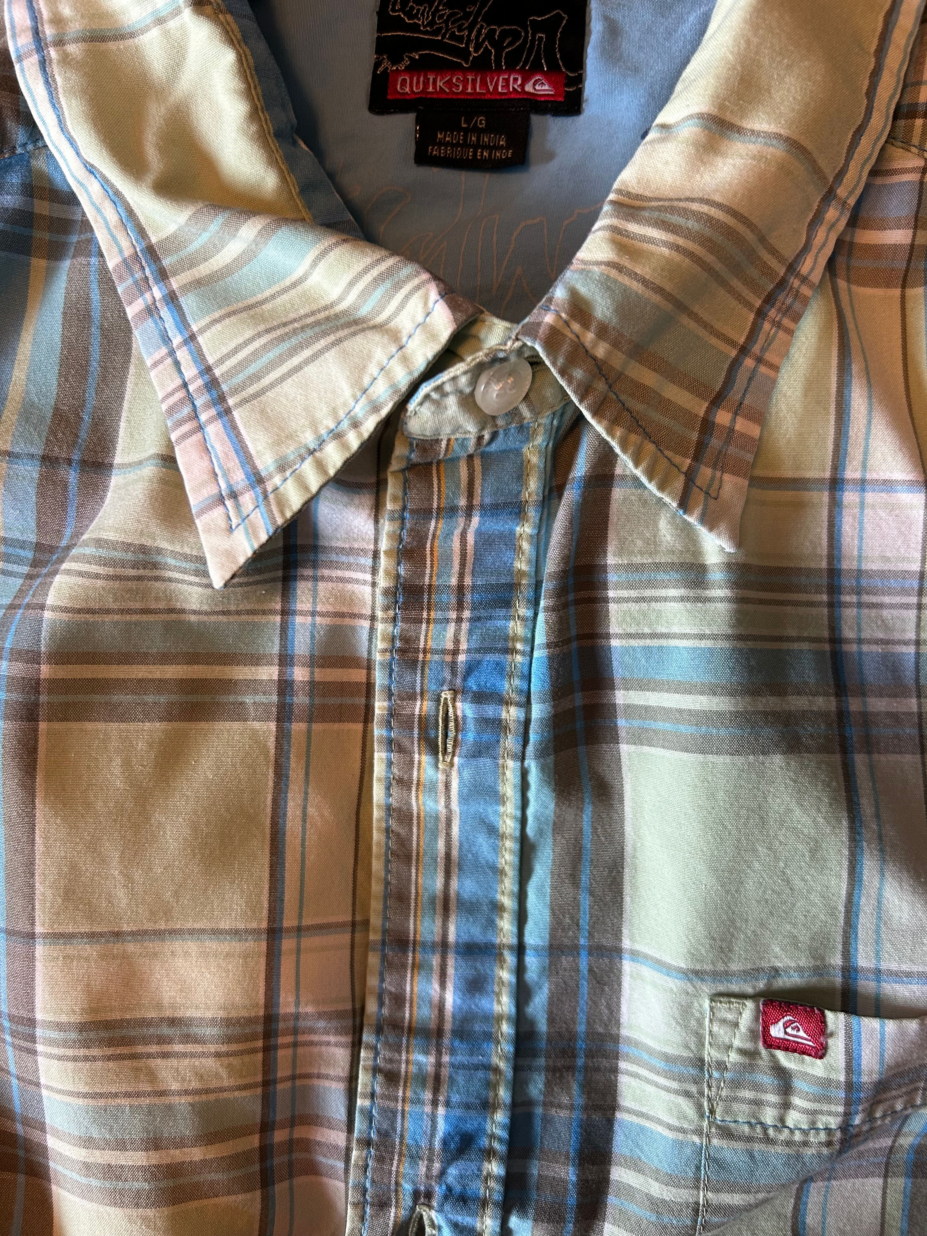 Quicksilver Button Down Short Sleeve L