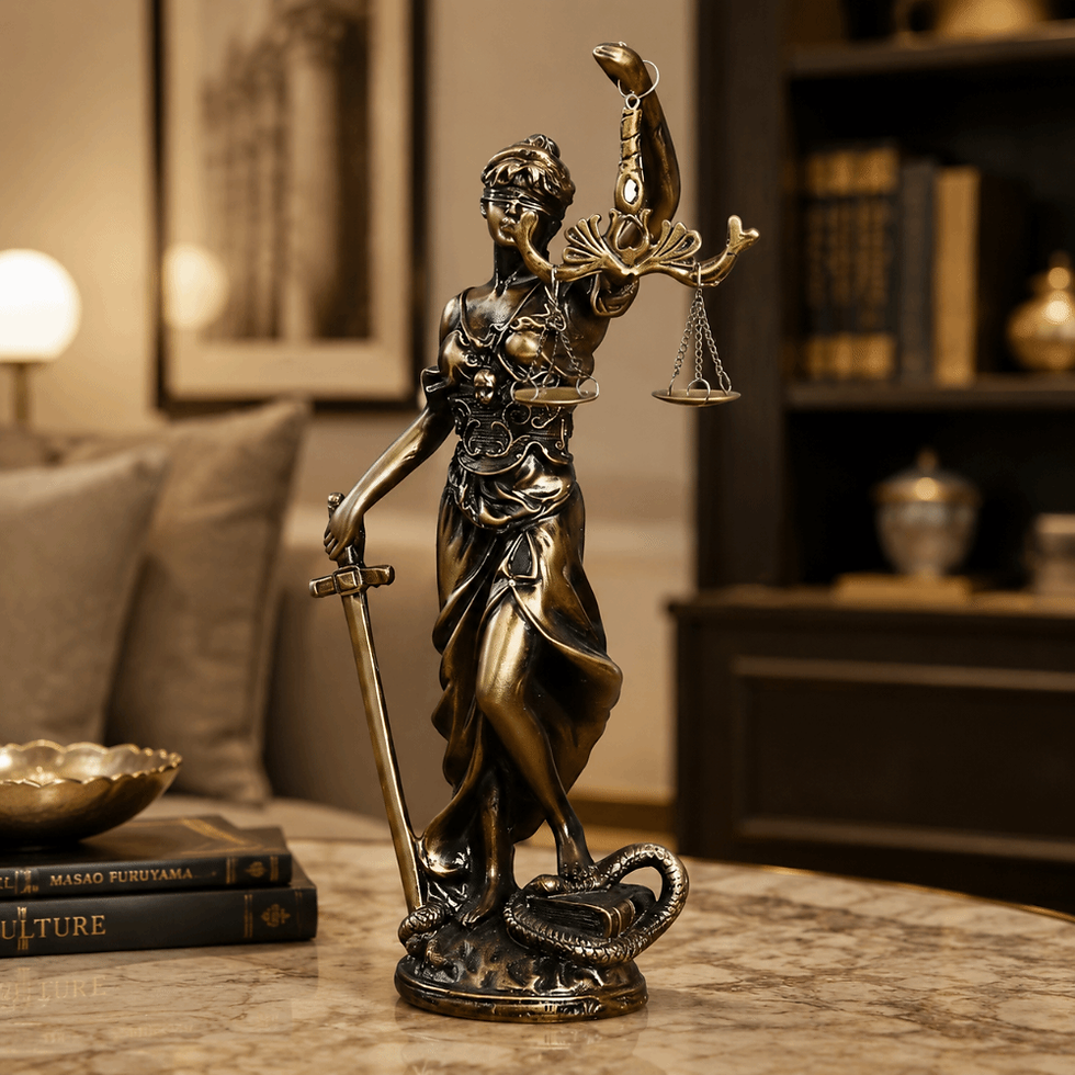 Thumbnail: Ornamento da Deusa da Justiça em Estilo Europeu com Design Retrô