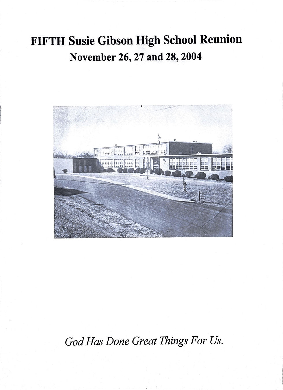 2004 – Fifth Susie G. Gibson High School Reunion Program