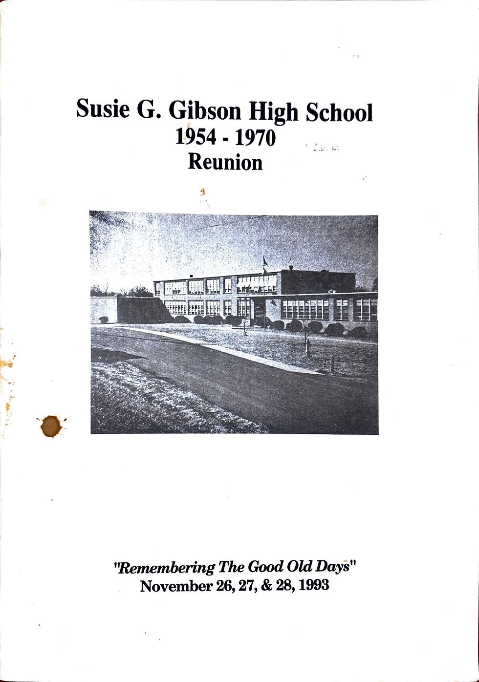 1954-1970 Susie G. Gibson High School Reunion Program