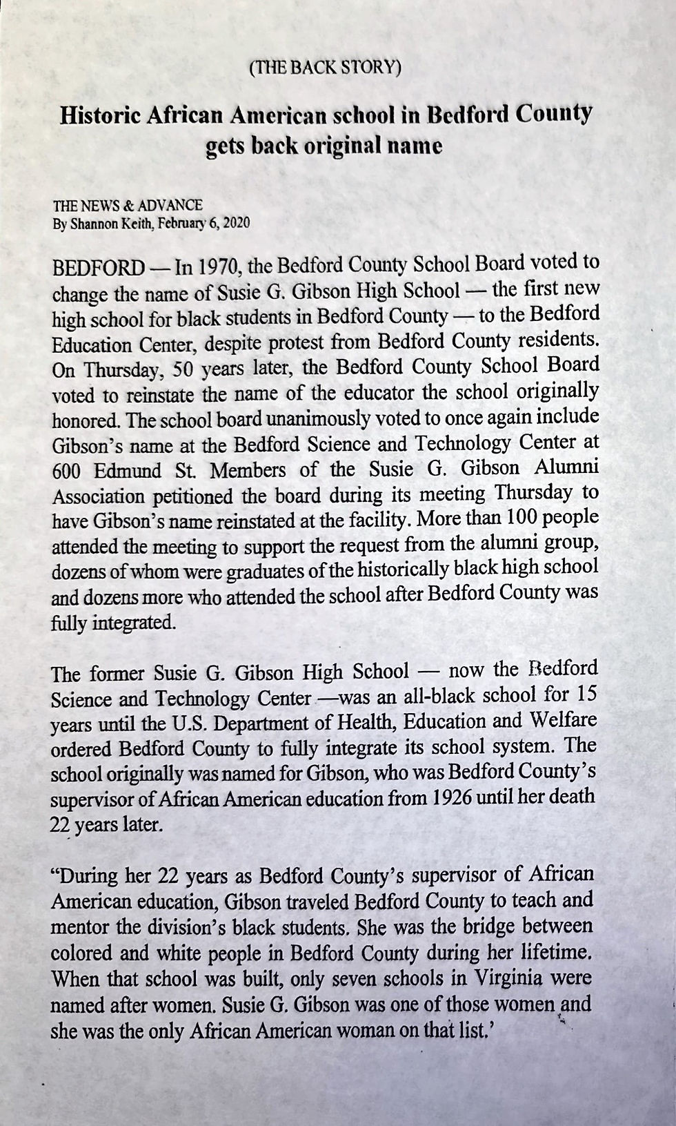 Susie G. Gibson Science & Technology Center 2