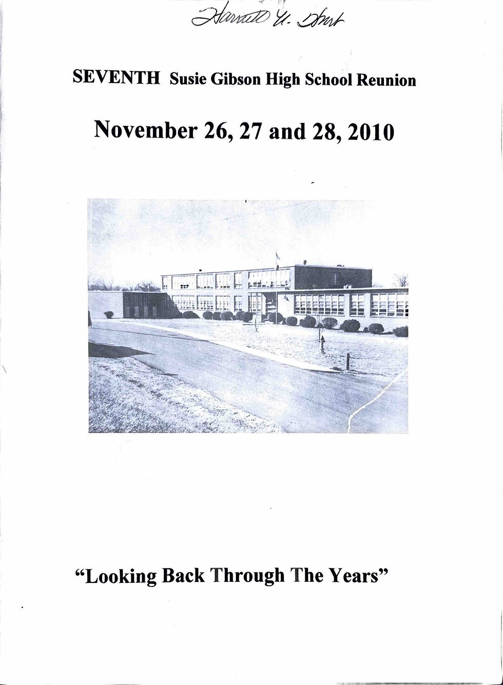 2010 – Seventh Susie G. Gibson High School Reunion Program