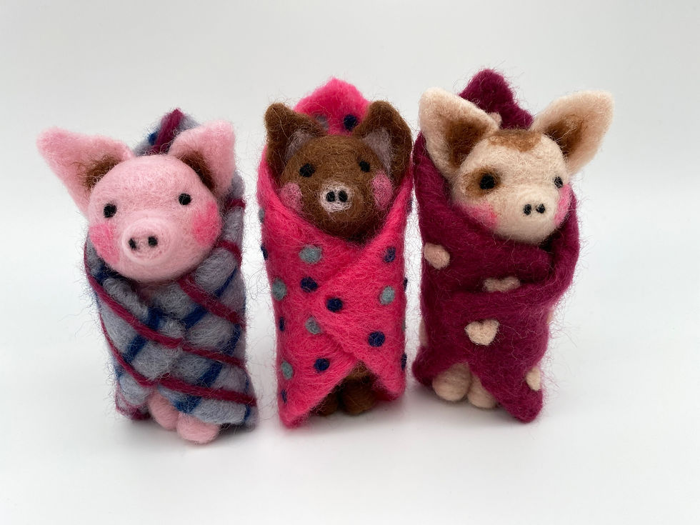 Thumbnail: Needle Felting Kit - Pigs In Blankets