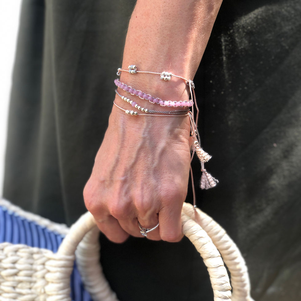 Thumbnail: Beaded Bracelet Kit - Silver. Jewellery Making Kit for adults.