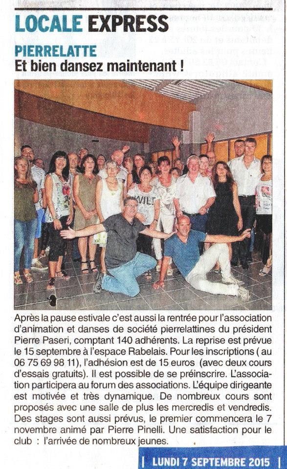 Soirée de rentrée 2015/2016