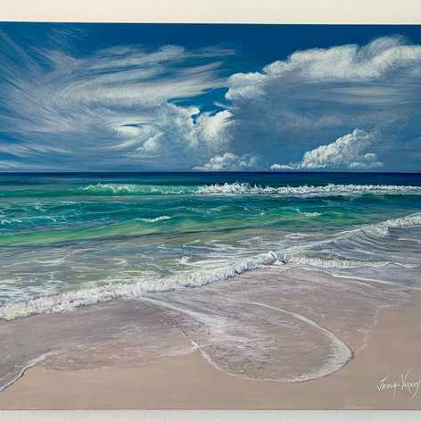 Distant Storm & Turquoise Waters | Acrylic | 20” x 30”