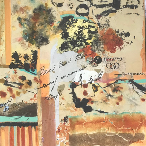 Writing On The Wall | Acrylic Mixed Media Collage | 30 x 30