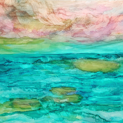 Santa Rosa Sunset | Alcohol Ink on Yupo | 9" x 12" | Unframed