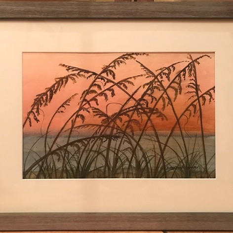 Sea Oats | Watercolor | 20" x 26" | Framed