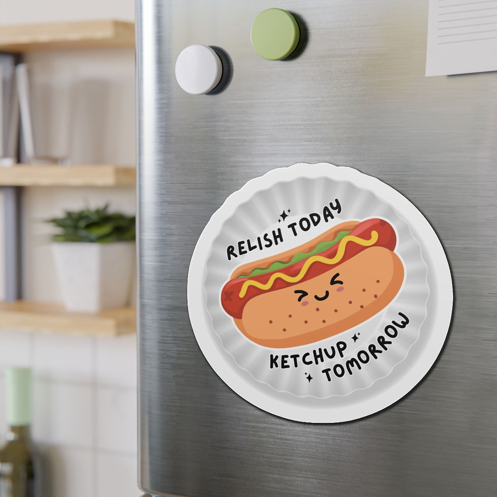 Thumbnail: Image of hot dog with text that reads "relish today, ketchup tomorrow"
