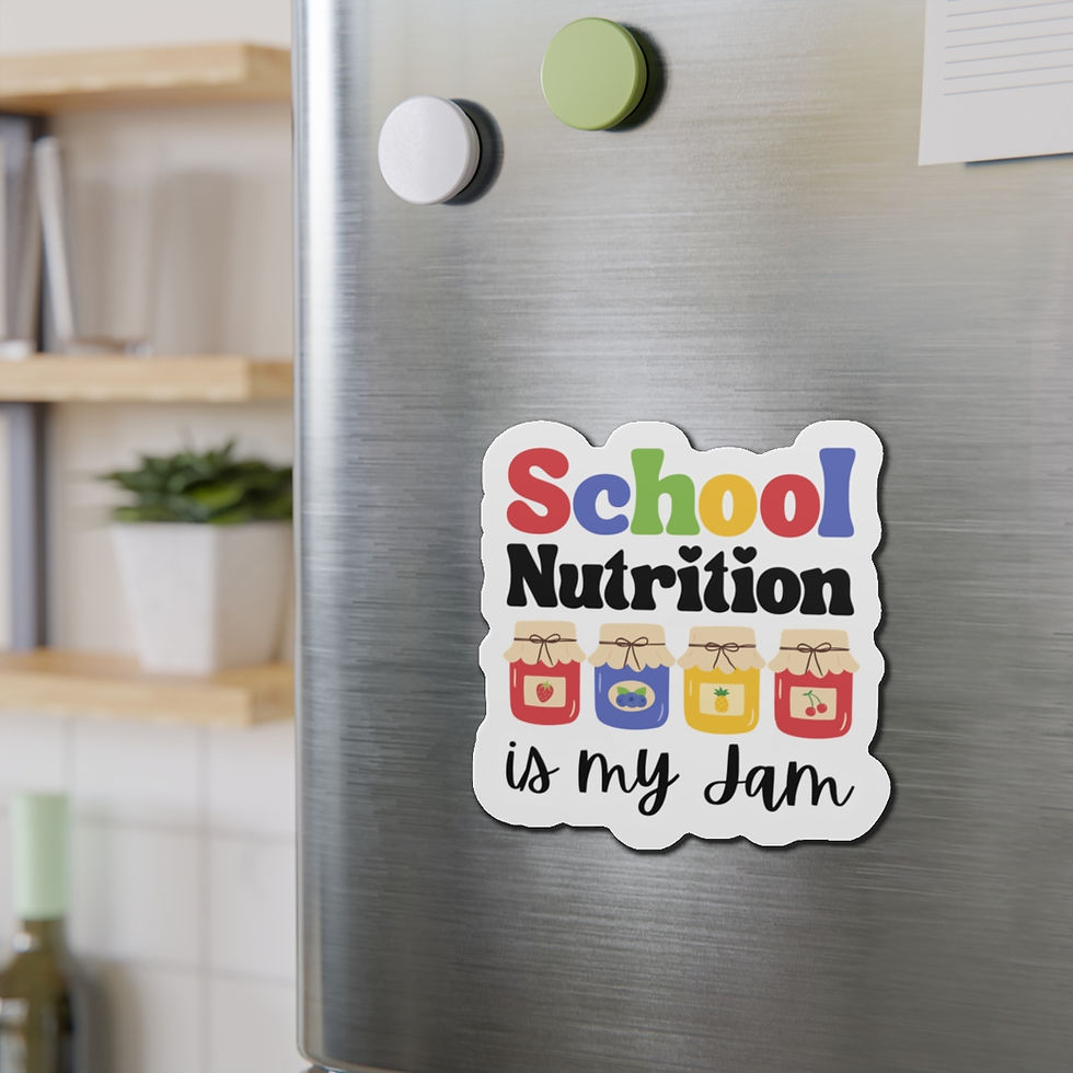 Thumbnail: Image of a magnet depicting various jars of jam. Text reads "School Nutrition is my Jam"