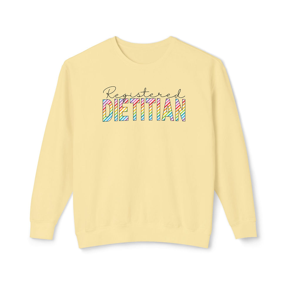 Thumbnail: Rainbow Striped Registered Dietitian Crewneck Sweatshirt