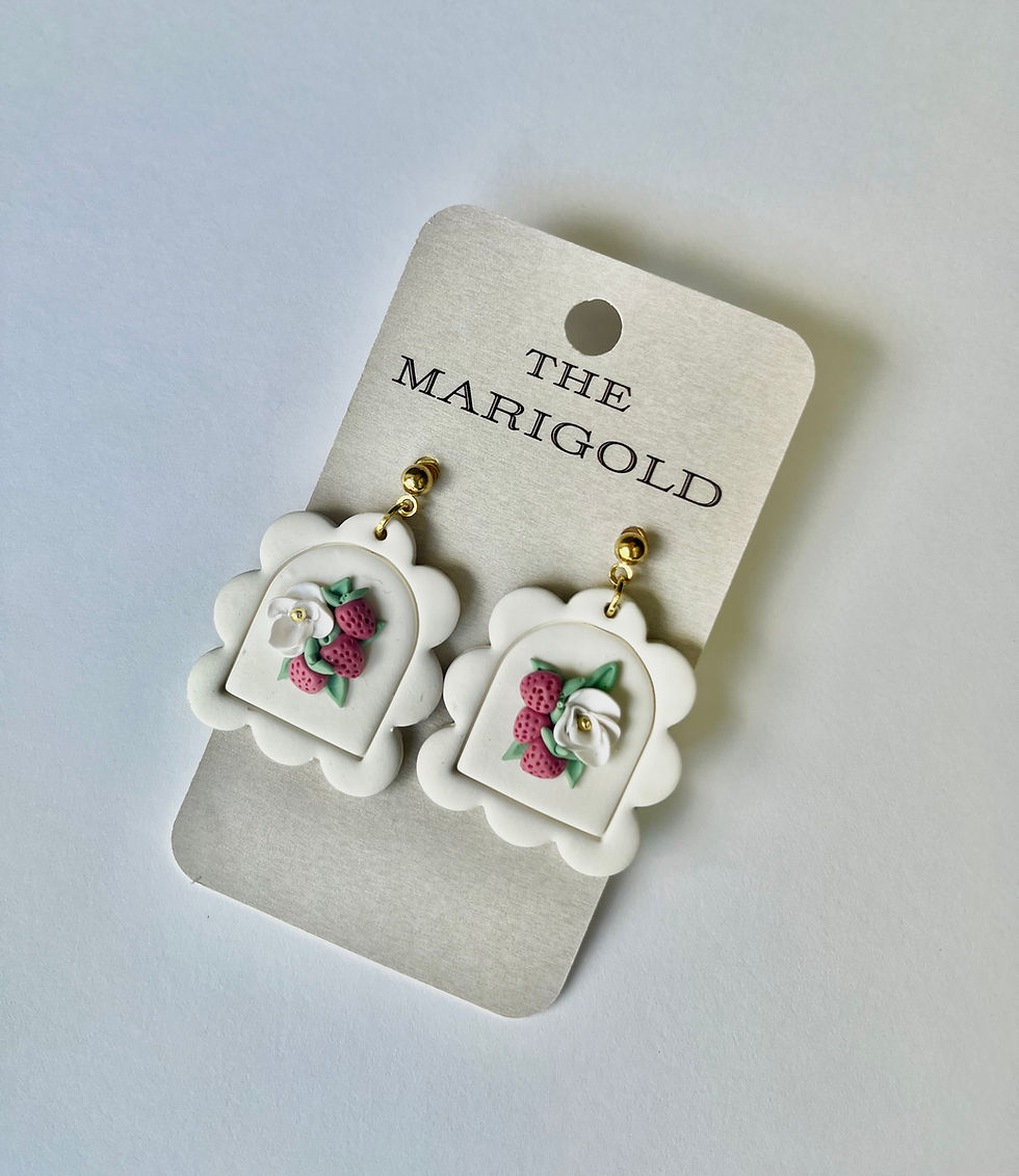 Thumbnail: Strawberry Floral Statement Earrings