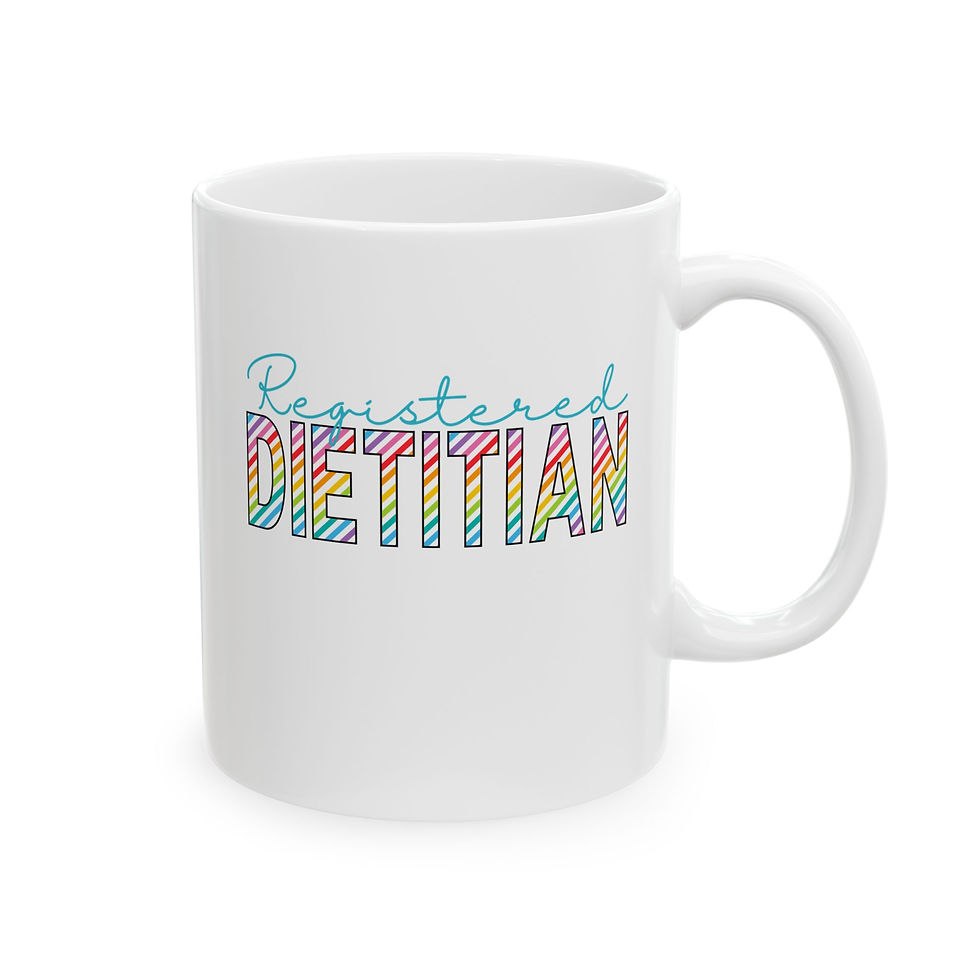 Thumbnail: Rainbow Striped Registered Dietitian Mug, (11oz, 15oz)