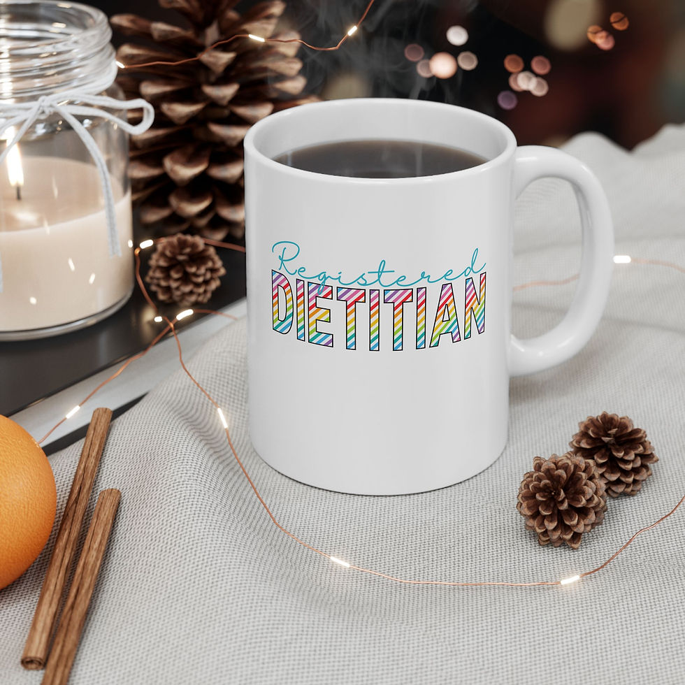 Thumbnail: Rainbow Striped Registered Dietitian Mug, (11oz, 15oz)