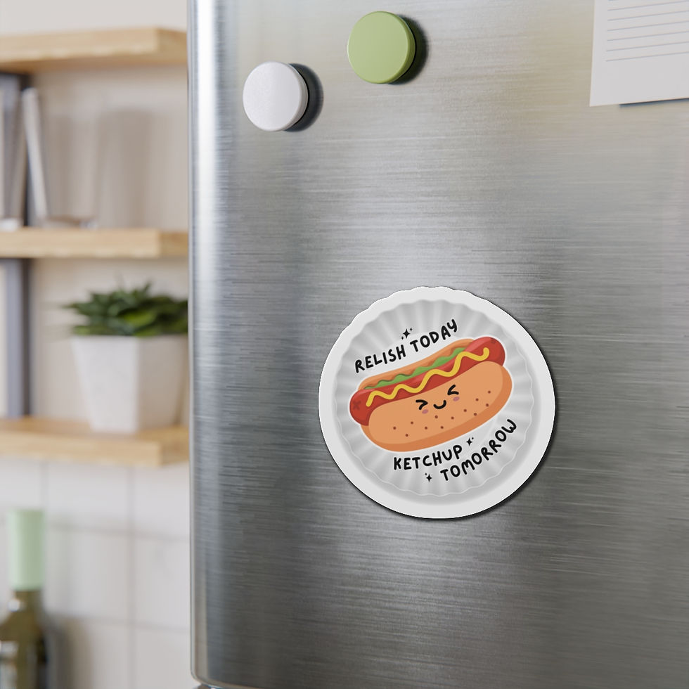 Thumbnail: Image of hot dog with text that reads "relish today, ketchup tomorrow"
