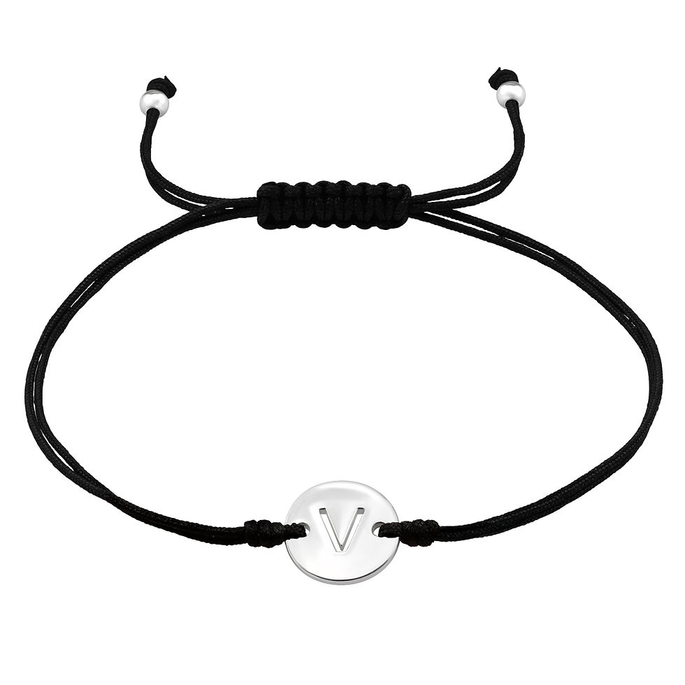 Thumbnail: Alphabet Black Thread Bracelet