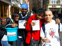 Fund Raising with London Unemployed youths for the film 'Don't Call Back'