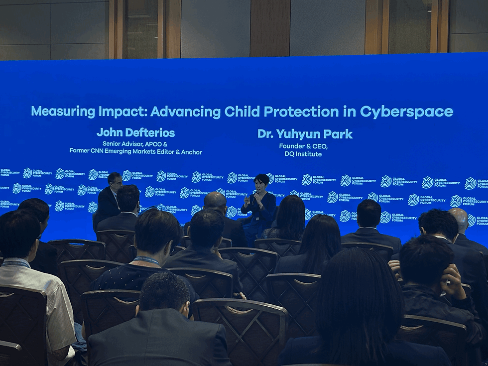 A focusd conversation on strengthening child safety in the digital environment, led by John Defterios and Dr. Yuhyun Park