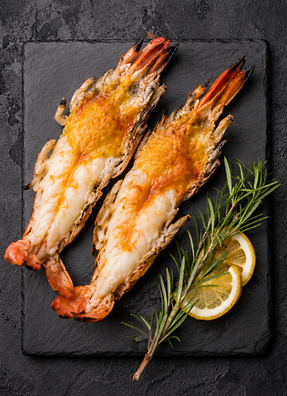 Grilled prawn with head butter
