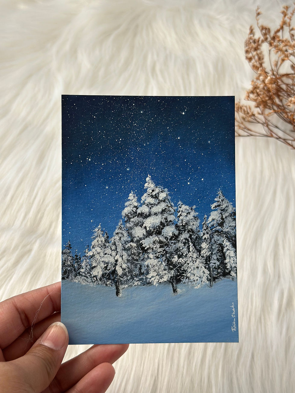 Thumbnail: Original Gouache Artwork- Blue Winter