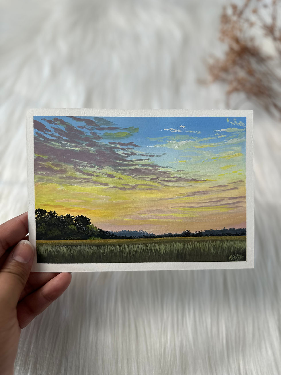 Thumbnail: Original Gouache Artwork- Fading Warmth