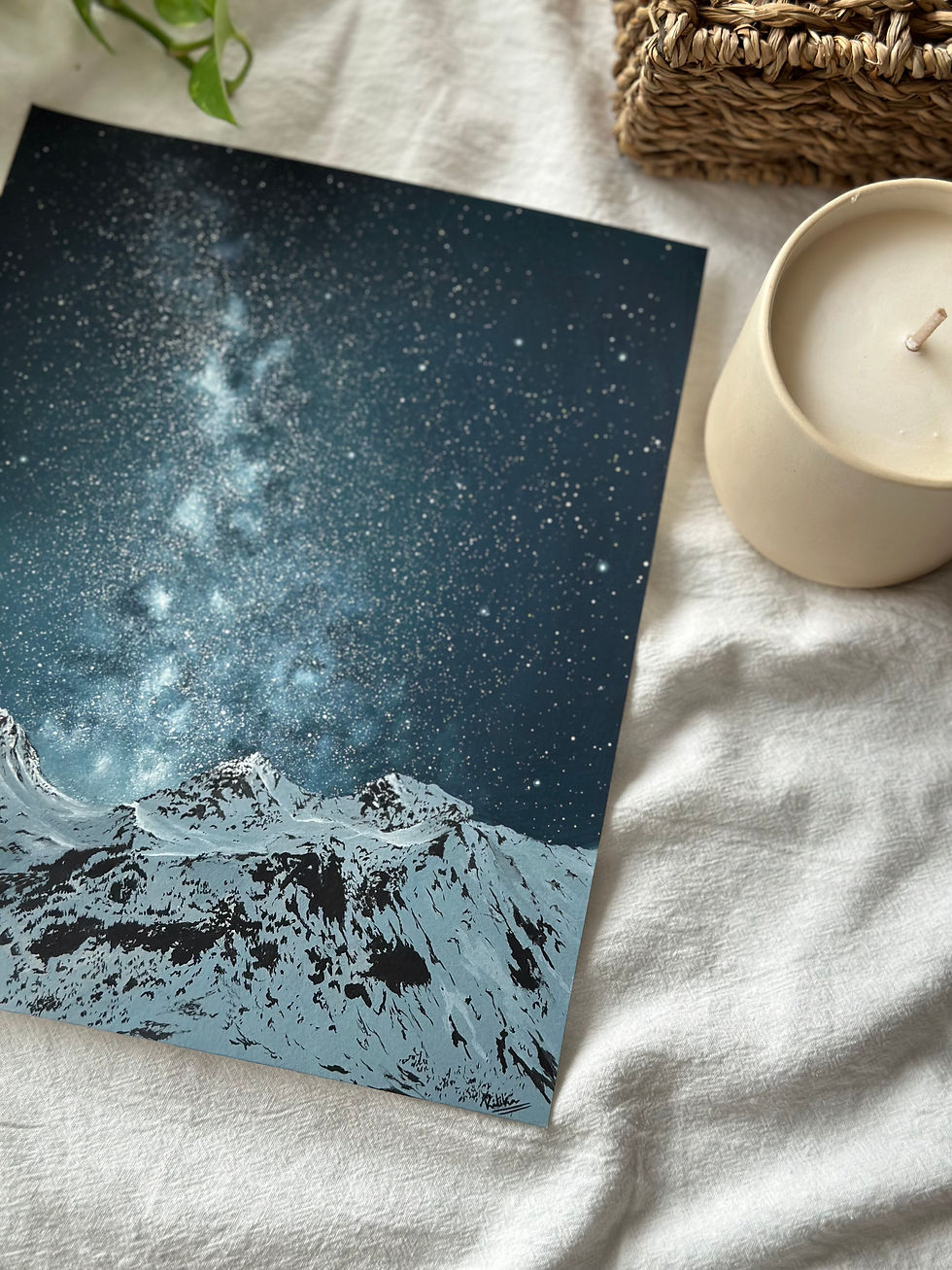 Thumbnail: Original Gouache Artwork- Between Earth and Infinity