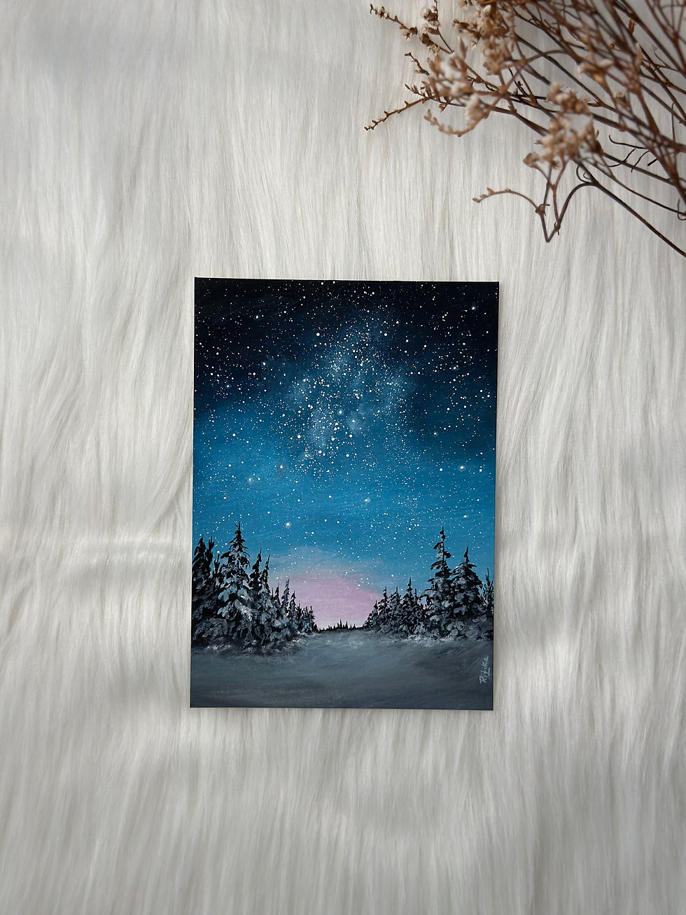 Thumbnail: Original Gouache Artwork- Enchanted Polar Glow