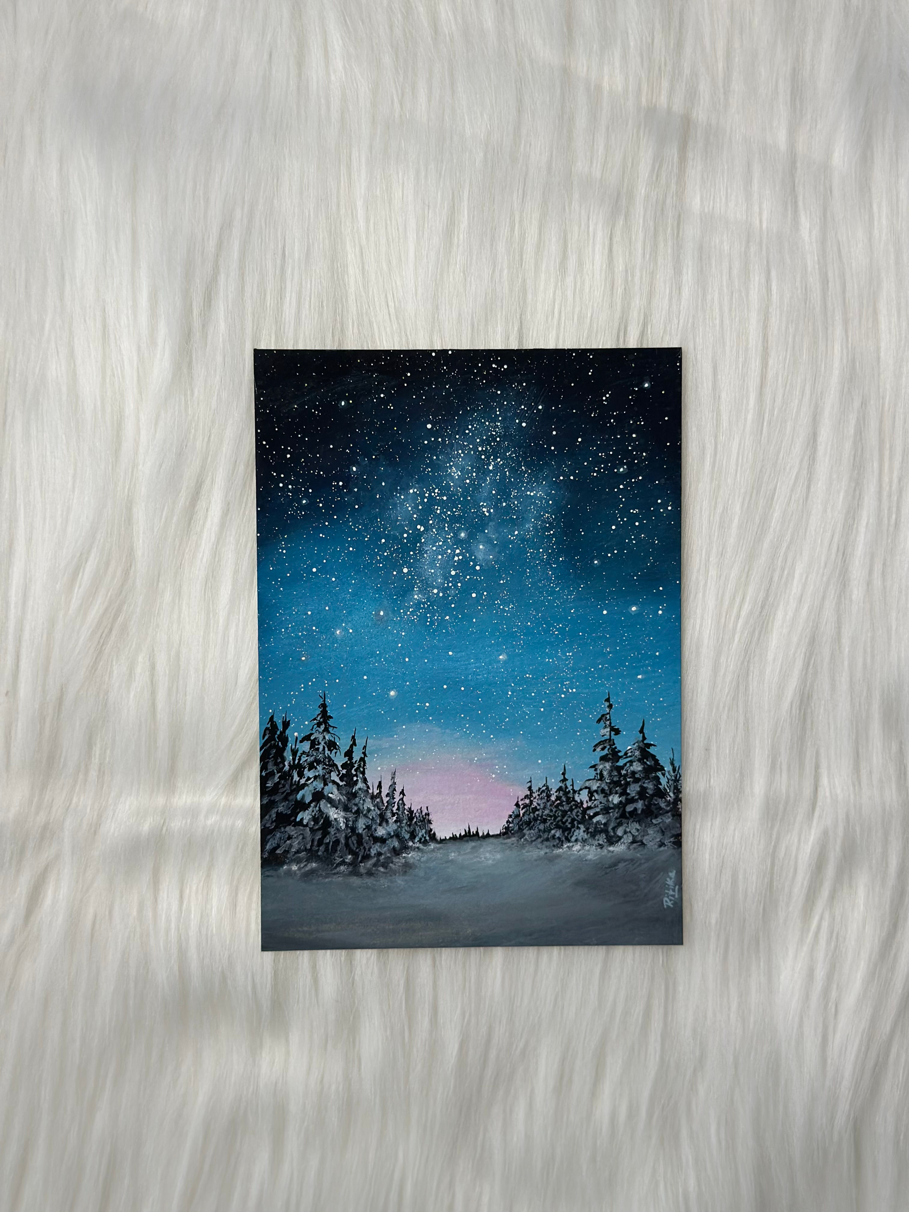 Original Gouache Artwork- Enchanted Polar Glow
