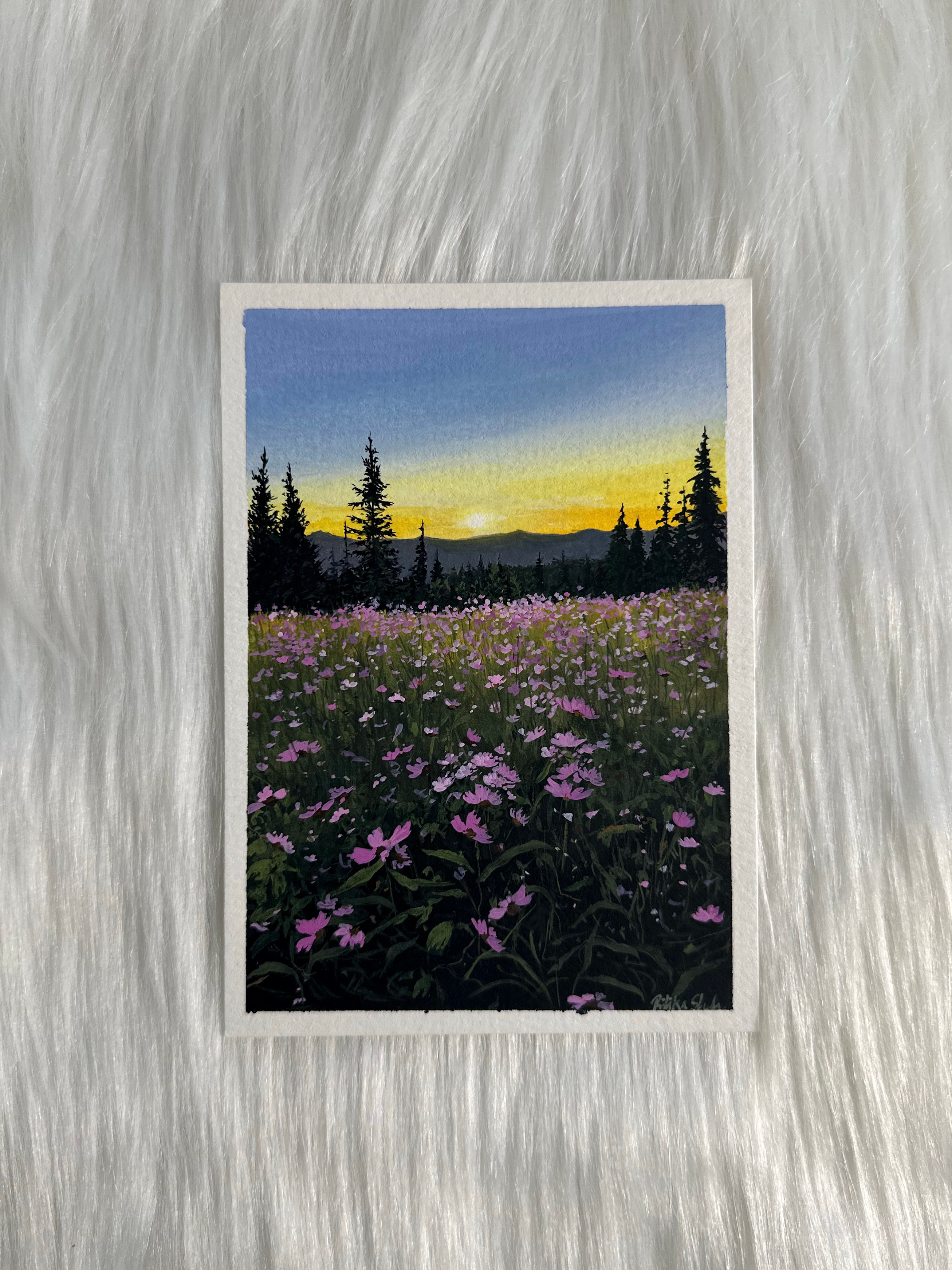 Original Gouache Artwork-Quietly Blooming