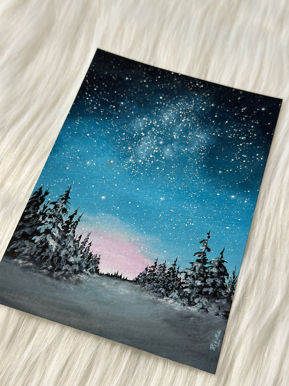 Thumbnail: Original Gouache Artwork- Enchanted Polar Glow