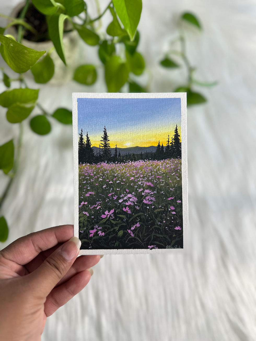 Thumbnail: Original Gouache Artwork-Quietly Blooming