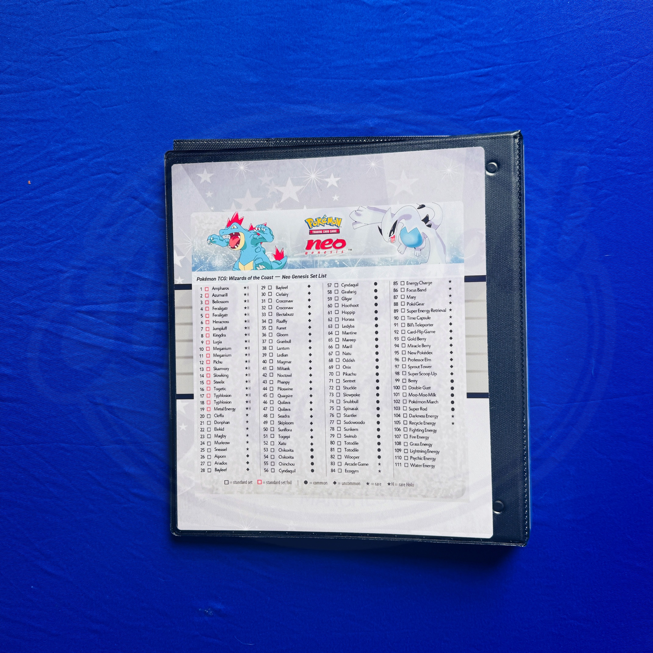 Neo Genesis-Themed TCG Binder with Laminated Inserts – For Vintage