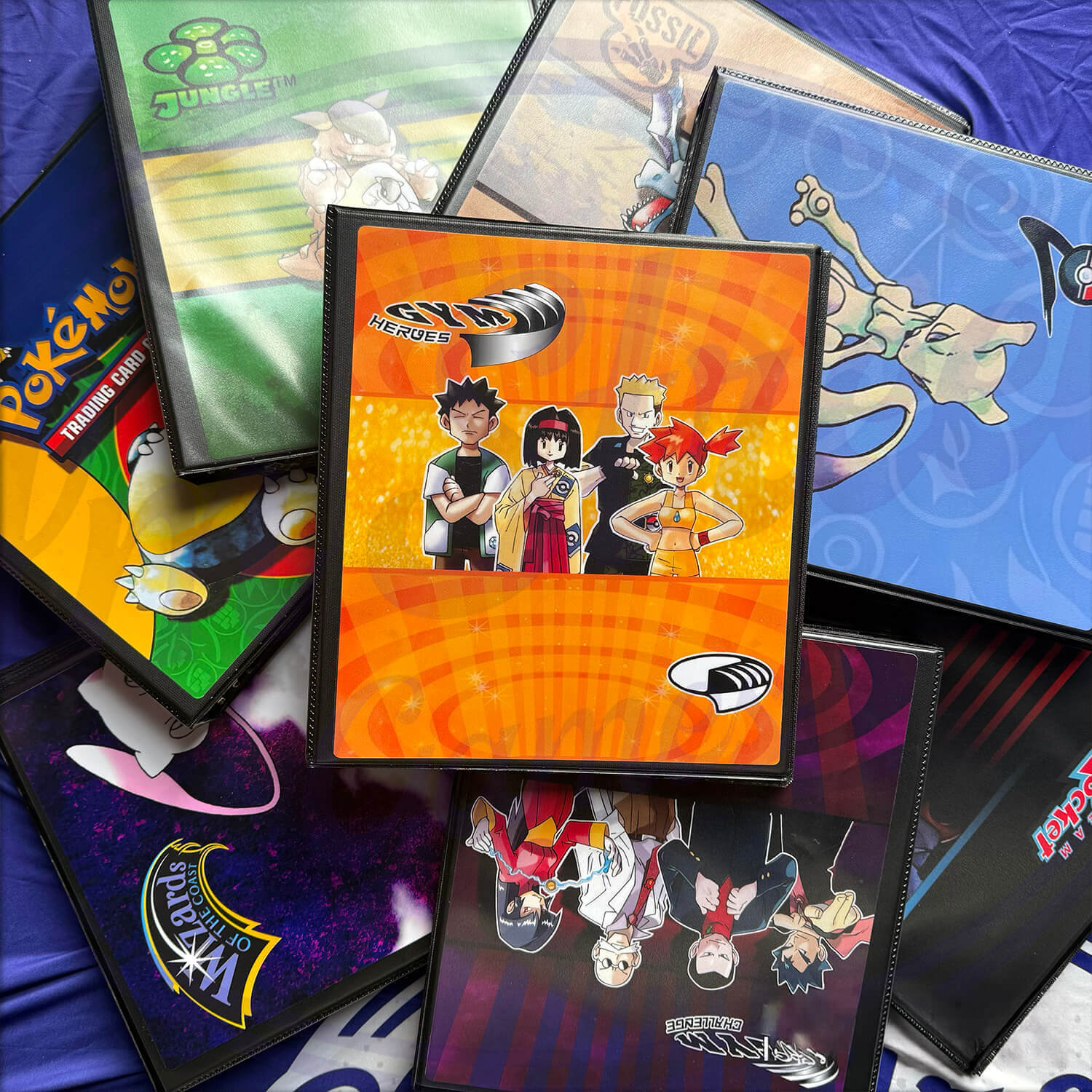 pokemon card binder inserts 504 Card Pocket Binder +Strap 9 Pocket Trading Pokemon Cards Folder Album- Black