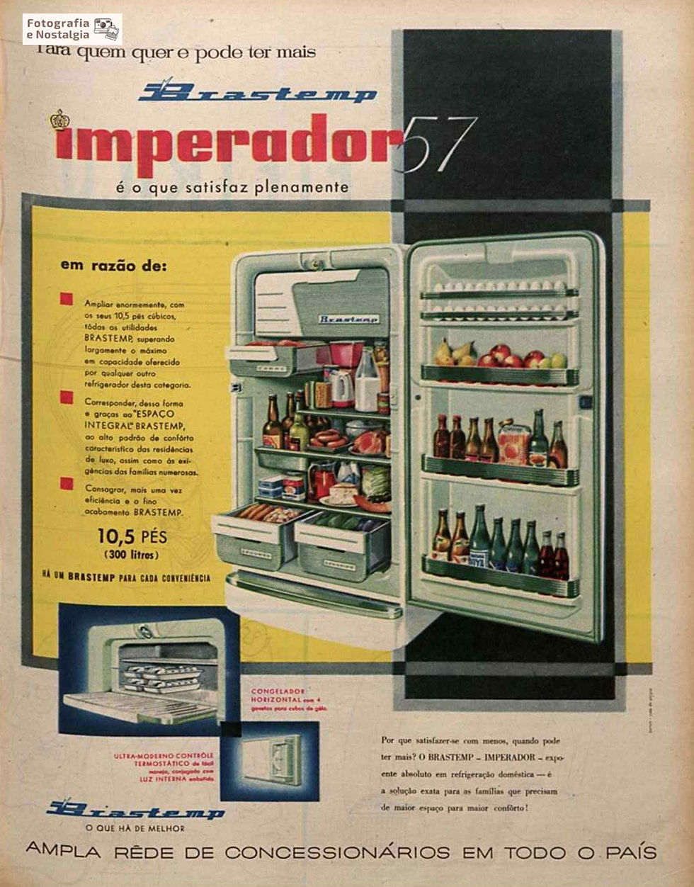 Propaganda "Refrigerador Brastemp Imperador 57", 1957, Brastemp, Brasil