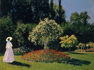 Mulher de branco no jardim, Sainte-Adresse, França (Femme en blanc au jardin) - Claude Monet