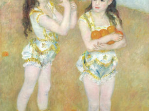 Acrobatas no Circo Fernando, Paris, França (Acrobats at the Cirque Fernando / Francisca and Angelina Wartenberg) - Pierre Auguste Renoir