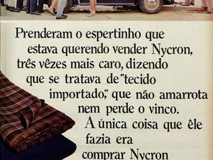 Propaganda "Tecido Nycron", 1965, Sudamtex, Brasil