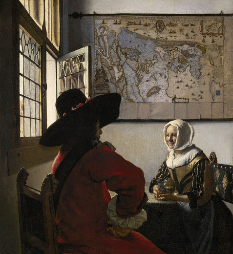Oficial e Moça Sorridente (De Soldaat en het Lachende Meisje / Officer and Laughing Girl) - Johannes Vermeer