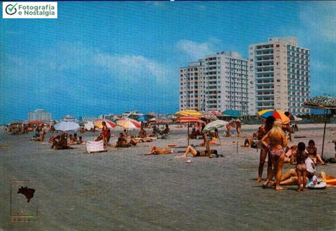 Vista do bairro Ocian, Década de 70, Praia Grande, São Paulo, Brasil